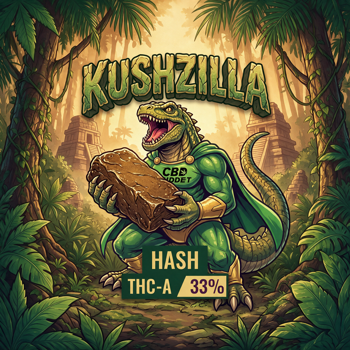 Kushzilla THC-A hash 33 % – billede 5