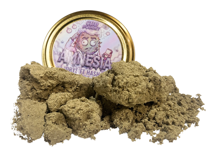 Amnesia Drysift THC-A hash (28 % THC-A) foran Amnesia-bøtten
