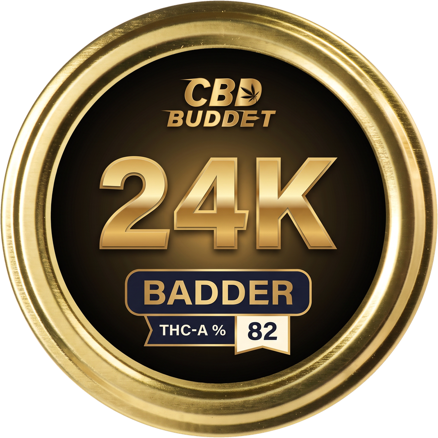 24K Gold THC-A badder 82 % i guld-dåse
