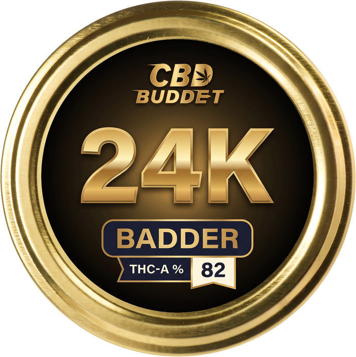 24K Gold THC-A badder 82 % i guld-dåse