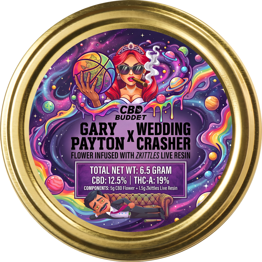 Gary Payton × Wedding Crasher × Zkittles live resin i guld-dåse