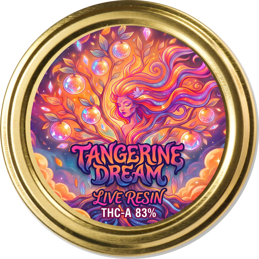 Tangerine Dream THC-A live resin 83 % i guld-dåse