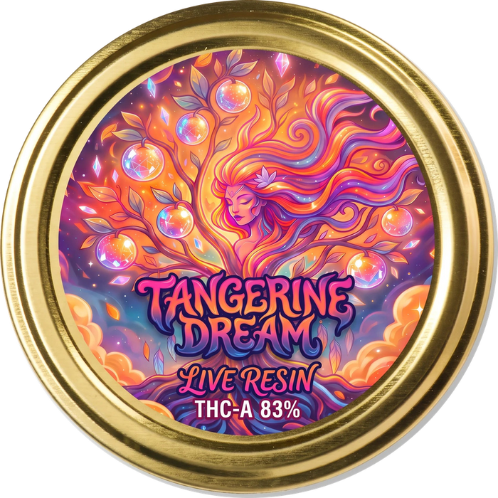 Tangerine Dream THC-A live resin 83 % i guld-dåse